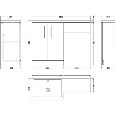 Balterley - Level Vanity WC Unit - 1100x390mm - Vanity Balterley - Level Vanity WC Unit - 1100x390mm - Vanity