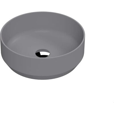 Nuie Round Grey Countertop Basin Sit-On Modern Vessel Sink 350mm Bowl Bathroom - Bathroom Basin Nuie Round Grey Countertop Basin Sit-On Modern Vessel Sink 350mm Bowl Bathroom - Bathroom Basin