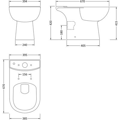 Balterley Ridley Ceramic Bundle - Toilet, Cistern & Seat Balterley Ridley Ceramic Bundle - Toilet, Cistern & Seat