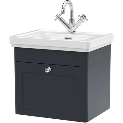 Park Lane Malvern Wall Hung Bathroom Vanity Unit with Basin - Black - 500mm Park Lane Malvern Wall Hung Bathroom Vanity Unit with Basin - Black - 500mm