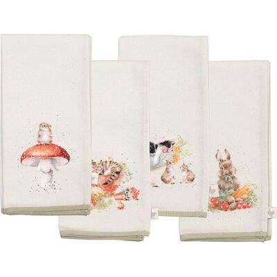 Wrendale Designs 'Garden Friends' Animal Fabric Napkins - 4 Pack Wrendale Designs 'Garden Friends' Animal Fabric Napkins - 4 Pack