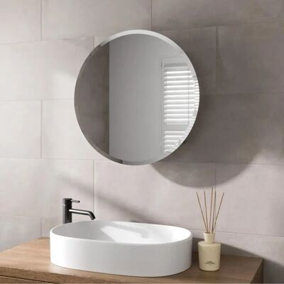 Vale Designs Acier Round Door Stainless Steel Mirror Cabinet - Bathroom 600x600mm Vale Designs Acier Round Door Stainless Steel Mirror Cabinet - Bathroom 600x600mm