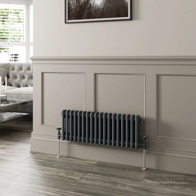 Park Lane - Traditional Colosseum Double Bar Radiator - Anthracite - 300 x 830mm Park Lane - Traditional Colosseum Double Bar Radiator - Anthracite - 300 x 830mm