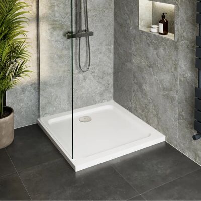 Hydrolux Modern Square Shower Tray 700x700mm Low Profile Lightweight White Includes Waste Hydrolux Modern Square Shower Tray 700x700mm Low Profile Lightweight White Includes Waste