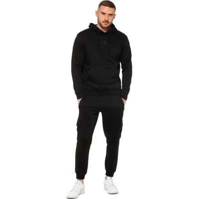 Enzo Herren Pullover Hoodie Trainingsanzug Set - Schwarz - Tracksuit Enzo Herren Pullover Hoodie Trainingsanzug Set - Schwarz - Tracksuit