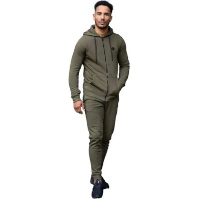 Enzo Khaki Zip-up Hoodie en Joggers Set - Trainingspak Enzo Khaki Zip-up Hoodie en Joggers Set - Trainingspak
