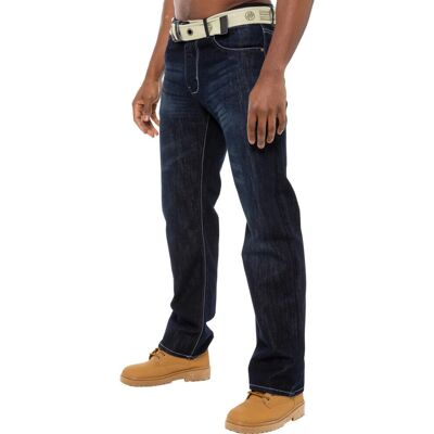 Enzo Blaue Regular Fit Straight Leg Jeans - Jeans Enzo Blaue Regular Fit Straight Leg Jeans - Jeans