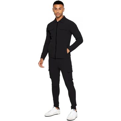 Enzo Cargo Shacket trainingspak voor heren - zwart Enzo Cargo Shacket trainingspak voor heren - zwart