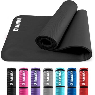 KAYMAN - Exercise Yoga Mat Non Slip - Black - Yoga mat KAYMAN - Exercise Yoga Mat Non Slip - Black - Yoga mat