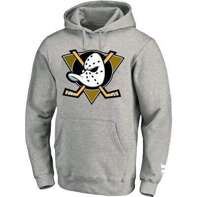 Fanatics Anaheim Ducks Lichtgrijze Hoodie - Hoodie met Capuchon Fanatics Anaheim Ducks Lichtgrijze Hoodie - Hoodie met Capuchon