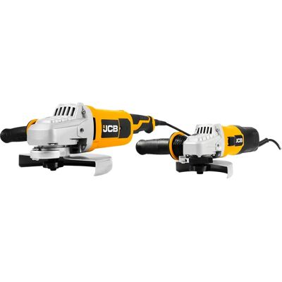 JCB 600W & 240V Angle Grinder Twin Pack - 115mm, 230mm - Power Tools JCB 600W & 240V Angle Grinder Twin Pack - 115mm, 230mm - Power Tools