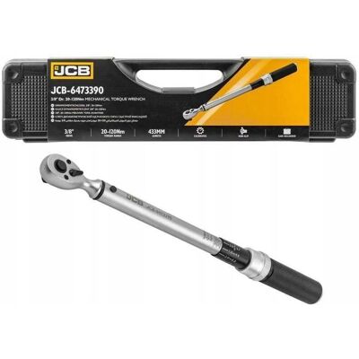 Jcb Momentowy klucz - 20-120 Nm Regulowany - Trwała stal chromowo-wanadowa Jcb Momentowy klucz - 20-120 Nm Regulowany - Trwała stal chromowo-wanadowa