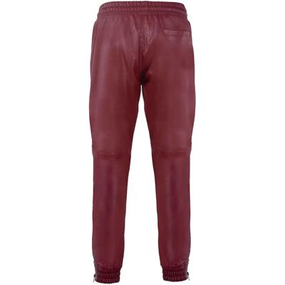 Infinity Leather Bordeau Leder Joggingbroek - Heren, Model UK34 Infinity Leather Bordeau Leder Joggingbroek - Heren, Model UK34