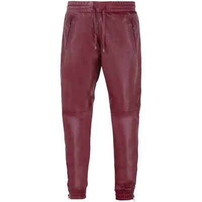 Infinity Leather Heren Burgundy Leren Broek - Casual & Sportief - UK38 Infinity Leather Heren Burgundy Leren Broek - Casual & Sportief - UK38
