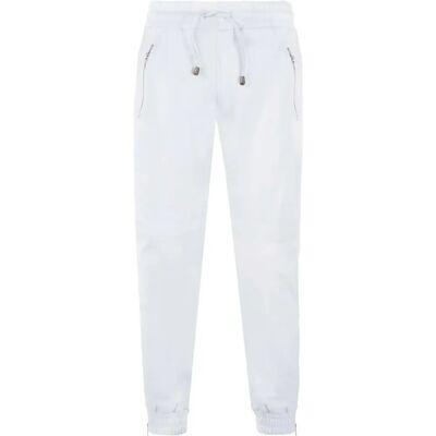 Infinity Leather Mannen Witte Joggingbroek - Casual en Sport Infinity Leather Mannen Witte Joggingbroek - Casual en Sport