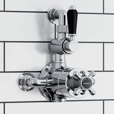 Enki - T100 - Chrome Black - Twin Shower Valve - Shower Valve Enki - T100 - Chrome Black - Twin Shower Valve - Shower Valve