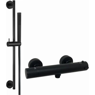 Enki - SH0586 - Black Brass - Shower Slider Rail Kit Enki - SH0586 - Black Brass - Shower Slider Rail Kit