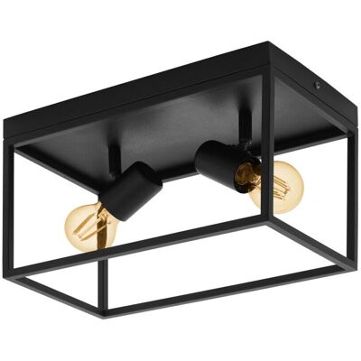 Loops Black E27 Flush Ceiling Light - Ceiling Light Loops Black E27 Flush Ceiling Light - Ceiling Light