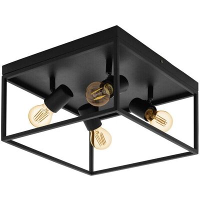 Loops Black E27 Flush Ceiling Light - Ceiling Light Loops Black E27 Flush Ceiling Light - Ceiling Light