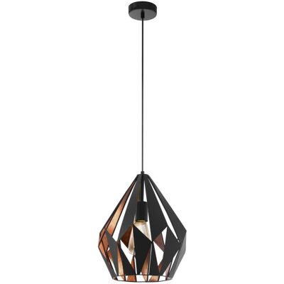 Black & Copper Geometric Pendant Light - 60W E27 - Pendant Light Black & Copper Geometric Pendant Light - 60W E27 - Pendant Light