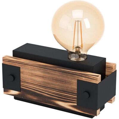 Loops G02470 Black Steel & Wood Table Lamp - Table Lamp Loops G02470 Black Steel & Wood Table Lamp - Table Lamp