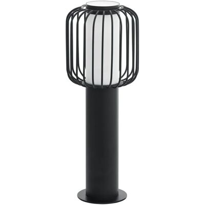 Loops IP44 Outdoor Pedestal Light Black Steel - Wall Gate Lamp Loops IP44 Outdoor Pedestal Light Black Steel - Wall Gate Lamp