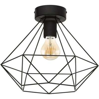 Loops Semi Flush Ceiling Light Black Steel Geometric Shade - Ceiling Light Loops Semi Flush Ceiling Light Black Steel Geometric Shade - Ceiling Light
