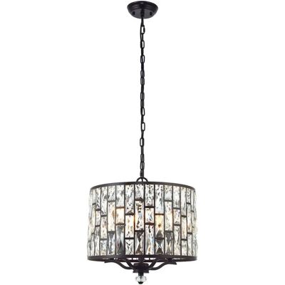 Dark Bronze Pendant Light with Crystals - Ceiling Lighting Dark Bronze Pendant Light with Crystals - Ceiling Lighting