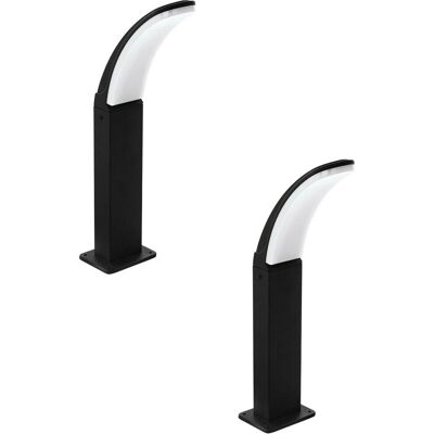 Loops 2 Pack Outdoor Pedestal Light - Modern IP44 Black Aluminium 11W LED Wall Post Lamp Loops 2 Pack Outdoor Pedestal Light - Modern IP44 Black Aluminium 11W LED Wall Post Lamp