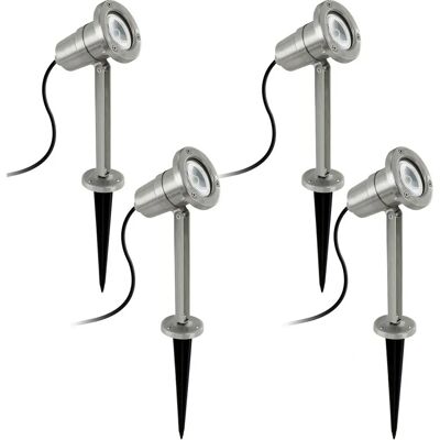 Loops Stainless Steel 4-Pack Outdoor Bollard Light - Modern IP54 Pathway Lamp Loops Stainless Steel 4-Pack Outdoor Bollard Light - Modern IP54 Pathway Lamp