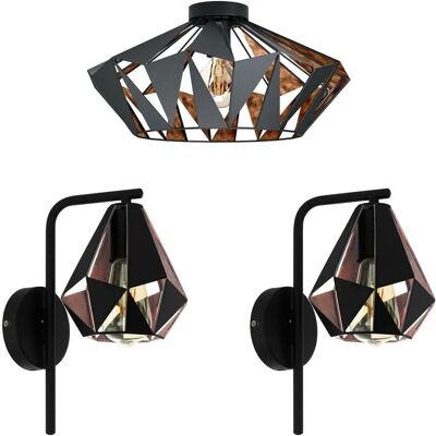 Loops Low Ceiling Light & 2x Wall Lights - Modern Lighting Set Loops Low Ceiling Light & 2x Wall Lights - Modern Lighting Set
