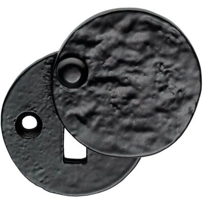 Loops - 40mm Traditional Round Covered Escutcheon Lock - Black Antique Loops - 40mm Traditional Round Covered Escutcheon Lock - Black Antique