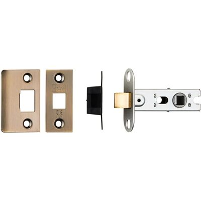 Loops 64mm Tubular Mortice - Antique Brass - Through Square Forends - Door Latch Loops 64mm Tubular Mortice - Antique Brass - Through Square Forends - Door Latch