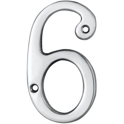 Loops 6/9 - Polished Chrome - 75mm - 4mm - House number plaque Loops 6/9 - Polished Chrome - 75mm - 4mm - House number plaque