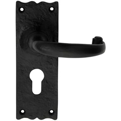 Loops - PAIR Forged Curved Lever - 155x54mm - Black Antique - Lever Handle Loops - PAIR Forged Curved Lever - 155x54mm - Black Antique - Lever Handle