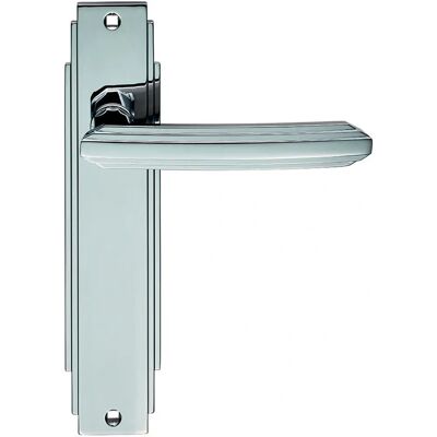 Loops - PAIR Line Detailed - 205 x 45 mm - Polished Chrome - Latch Backplate - Door Handle Loops - PAIR Line Detailed - 205 x 45 mm - Polished Chrome - Latch Backplate - Door Handle