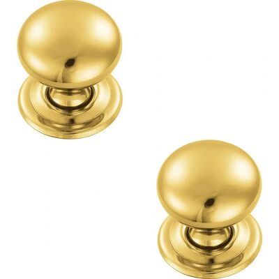 Loops - Round Victorian Cupboard Door Knob 32mm - Polished Brass - cabinet knob Loops - Round Victorian Cupboard Door Knob 32mm - Polished Brass - cabinet knob