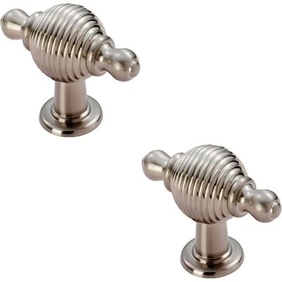 Loops - Beehive Reeded Cabinet Knob - 26mm - Rose Nickel Loops - Beehive Reeded Cabinet Knob - 26mm - Rose Nickel