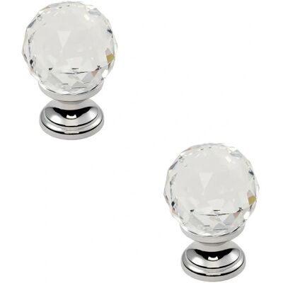Loops - Faceted Crystal Cupboard Knob - 35mm - Cabinet Knob Loops - Faceted Crystal Cupboard Knob - 35mm - Cabinet Knob