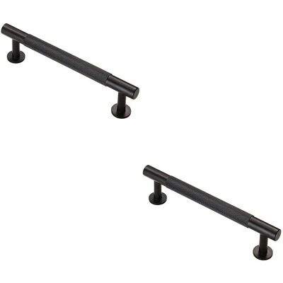 Loops - Knurled Bar Door Pull 158x13 - 128mm Matt Black Loops - Knurled Bar Door Pull 158x13 - 128mm Matt Black