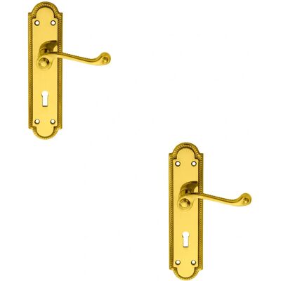Generic - Reeded Scroll Handle 205x49mm - Polished Brass - Door Handle Generic - Reeded Scroll Handle 205x49mm - Polished Brass - Door Handle