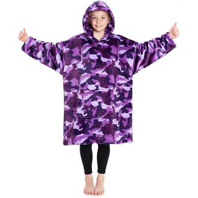 Grande Couverture à Capuche pour Enfants - Violet - Publicité Grande Couverture à Capuche pour Enfants - Violet - Publicité