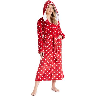 CityComfort Robe Feminina Vermelha em Fleece - Robe CityComfort Robe Feminina Vermelha em Fleece - Robe