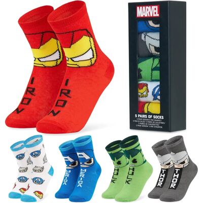 Pacote de 5 meias Marvel Kids Avengers - Meias Pacote de 5 meias Marvel Kids Avengers - Meias