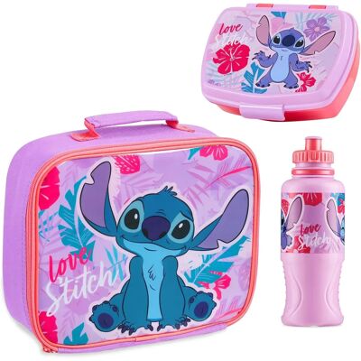 Disney Stitch Lunch Set - Lunch Bag, Snack Box & Water Bottle 430ml Disney Stitch Lunch Set - Lunch Bag, Snack Box & Water Bottle 430ml