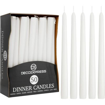 DECO EXPRESS 50 Velas Conicas Brancas - Conjunto em Branco DECO EXPRESS 50 Velas Conicas Brancas - Conjunto em Branco