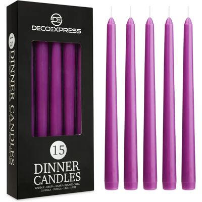 DECO EXPRESS 15 Purple Cone Candles - Candles DECO EXPRESS 15 Purple Cone Candles - Candles