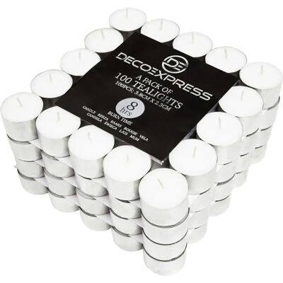 Deco Express Unscented Tealight Candle 4 Hours - Tea Lights Deco Express Unscented Tealight Candle 4 Hours - Tea Lights