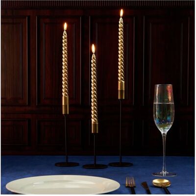 DECO EXPRESS - Twisted Candles - Pack 3 - Purple - Candle DECO EXPRESS - Twisted Candles - Pack 3 - Purple - Candle