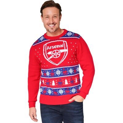 Pull de Noël Arsenal FC - Support festif d'équipe - Publicité Pull de Noël Arsenal FC - Support festif d'équipe - Publicité